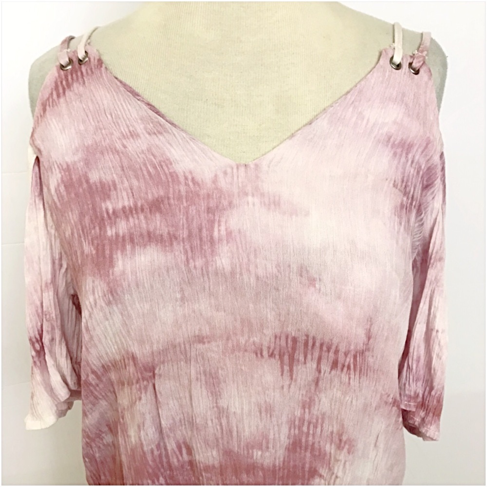 Blush Boho Cut Out Sleeve Tunic Blouse Top SML - Picture 5 of 8